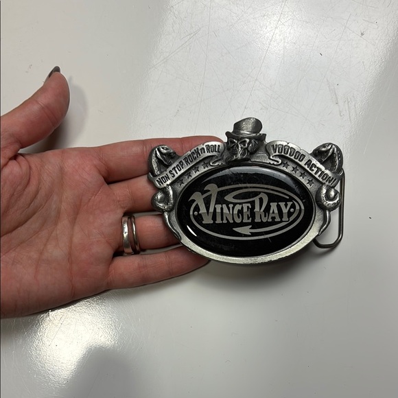 Vince Ray Logo Sculpted Pewter Belt‎ Buckle Rockabilly - Picture 5 of 5